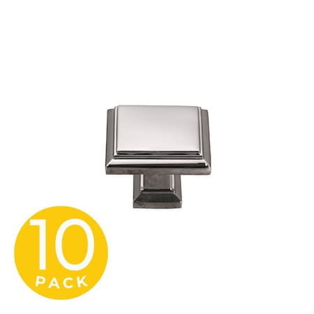 Sapphire Accent Series 1-1/4 in. Modern Polished Chrome Square Cabinet Hardware Knob 10-Pack SP-1071-K-CP-10